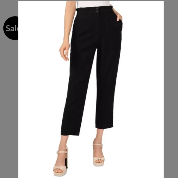 Vince Camuto Black High Rise Paper-bag Dress Pants​ - Picture 1 of 9